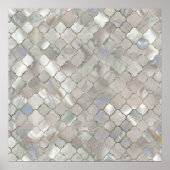 Quatrefoil Moroccan Pattern Mother of Pearl ポスター (正面)