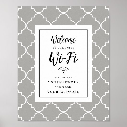 Quatrefoil Wifi Sign ポスター (正面)