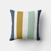QuattroストライプインNavy Blue, Celadon, Ochre, White クッション (裏面)