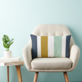 Quattroストライプ（ミント、マスタード、ネイビーブルー、ホワイト） ランバークッション (椅子)