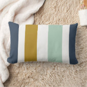 Quattroストライプ（ミント、マスタード、ネイビーブルー、ホワイト） ランバークッション (ブランケット)
