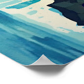 Quayside Cat：水ときらめくカラー鮮やか ポスター (角)