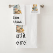 Que Dificil Ser Yo Funny Tired Cat 3-Piece Towel S バスタオルセット (インサイチュ)