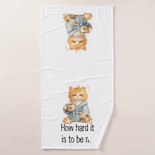 Que Dificil Ser Yo Funny Tired Cat 3-Piece Towel S バスタオルセット (バスタオル)