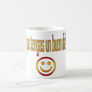 Que Tengas国連Buen Día! スペインの旗色 コーヒーマグカップ
