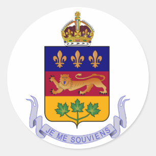 Québec公式のカナダの紋章学のロゴ紋章付き外衣 ラウンドシール