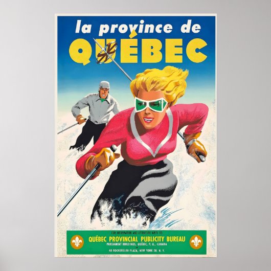 Quebec Canada Mountains Winter Sport Skiing ポスター (正面)