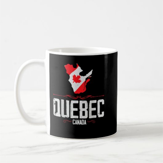 Quebec Canada Quebec Silhouette Souvenir from Queb コーヒーマグカップ (左)