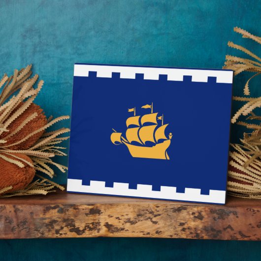 Quebec City Flag Plaque フォトプラーク (側面)