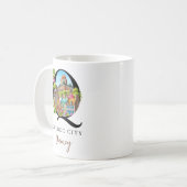 Quebec City Monogram Letter Q Personalized Gift コーヒーマグカップ (正面左)