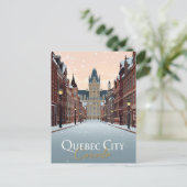 Quebec City Winter Street View ポストカード (スタンド正面)