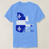 Quebec Flag Map QC Canada  Tシャツ (デザイン正面)