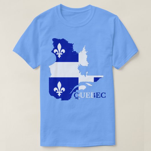 Quebec Flag Map QC Canada  Tシャツ (デザイン正面)