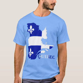 Quebec Flag Map QC Canada  Tシャツ