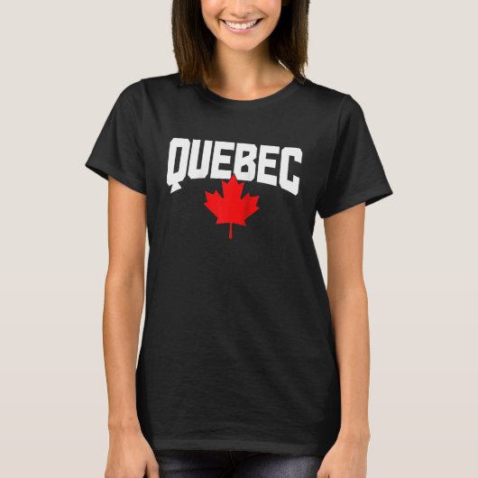 Quebec Maple Leaf Canada Canadian Flag Pride Ragla Tシャツ (正面)