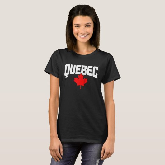 Quebec Maple Leaf Canada Canadian Flag Pride Ragla Tシャツ (正面フル)
