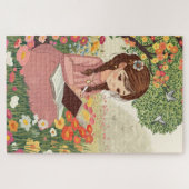 Quebra-Cabeça Menina no Jardim ジグソーパズル (横)