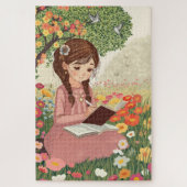 Quebra-Cabeça Menina no Jardim ジグソーパズル (縦)