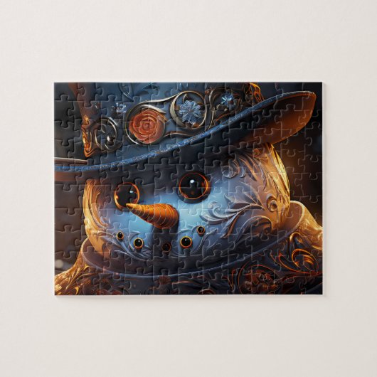 Quebra-Cabeça (Puzzle) Boneco de Neve Estiloso ジグソーパズル (横)