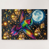 Quebra-Cabeça (Puzzle) Meia-noite com Beija-Flores ジグソーパズル (横)