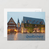 Quedlinburgのナイトフォト ポストカード (正面/裏面)