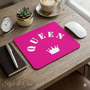 QUEEN クラウン スクリプト グラフィック モダン ロイヤル ルック マウスパッド