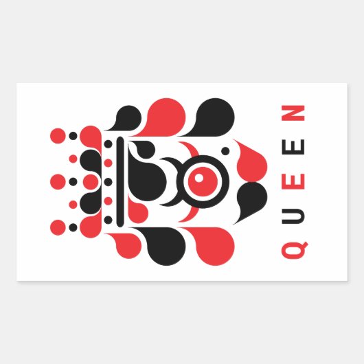 QUEEN 長方形シール (正面)