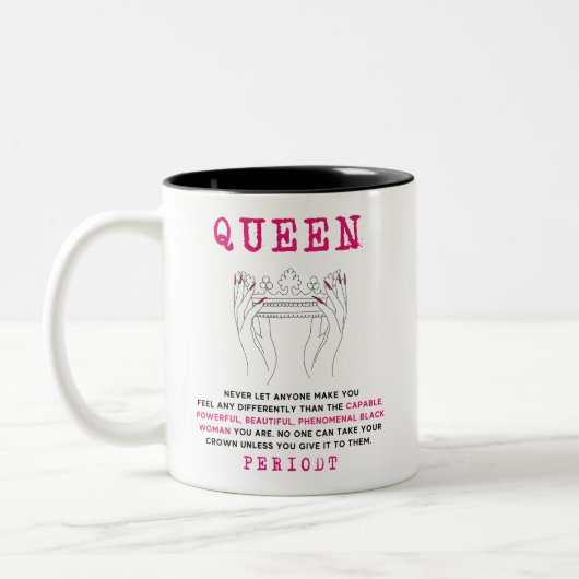 Queen – 驚異的な黒の女性あなた自己愛 ツートーンマグカップ (左)