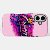 Queen Airbrush Graffiti Crown & Butterfly  Case-Mate iPhoneケース (裏面 (横))