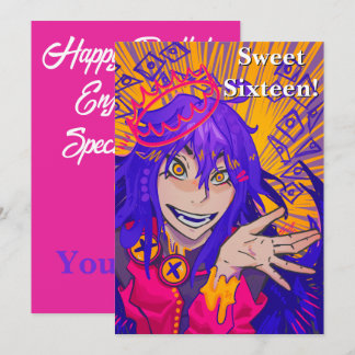Queen anime sweet sixteen happy birthday カード