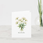 Queen Anne's Lace Floral Blank Note Card ノートカード (正面)