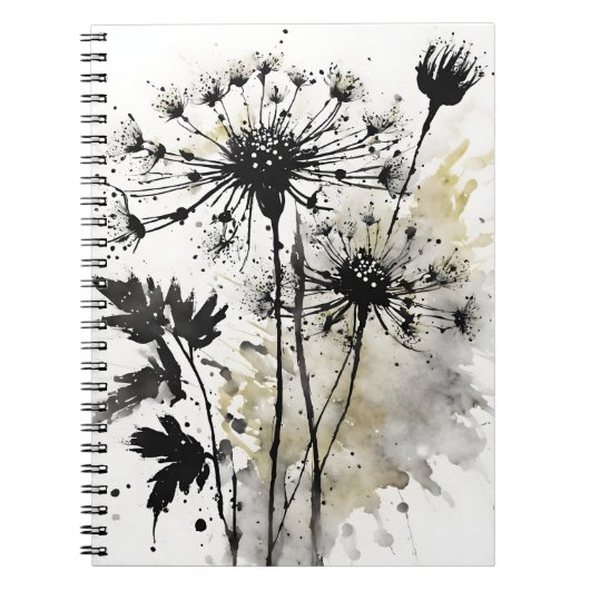 Queen Anne's Lace - Watercolor flowers ノートブック (正面)