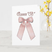 Queen B -  Pink chic bows カード (黄色い花)