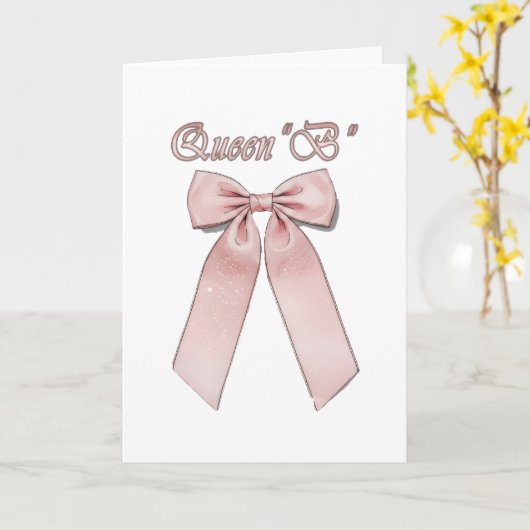 Queen B - Pink chic bows カード (黄色い花)