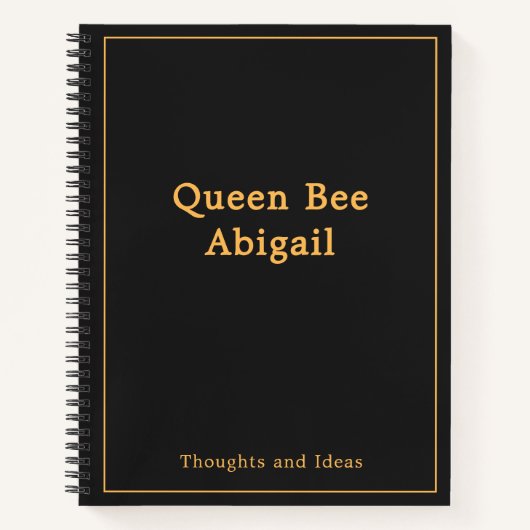 Queen Bee [名前]黒と黄 ノートブック (正面)