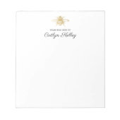 Queen Bee、金ゴールド、From the パーソナライズされた Desk ノートパッド (正面)