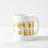 Queen Bee Gold Royal Crown Floral Honey Bee コーヒーマグカップ (正面右)