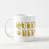 Queen Bee Gold Royal Crown Floral Honey Bee コーヒーマグカップ (左)