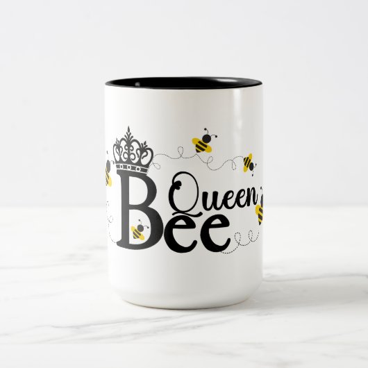 Queen Bee、Honey Bee、のまわりに、Gift for Her ツートーンマグカップ (中央)