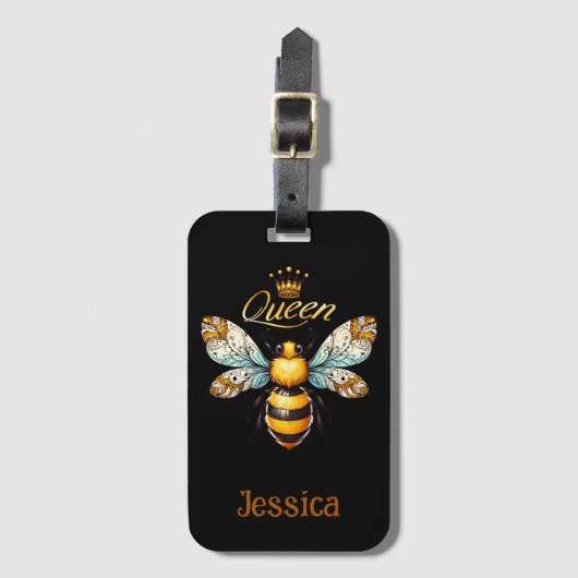 Queen Bee Vintage Personalized ラゲッジタグ (正面縦)