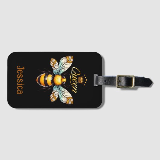 Queen Bee Vintage Personalized ラゲッジタグ (正面横)