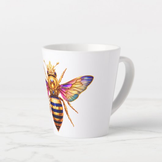 Queen Bee With Crown カフェラテマグ (右アングル)