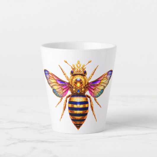 Queen Bee With Crown カフェラテマグ (正面)