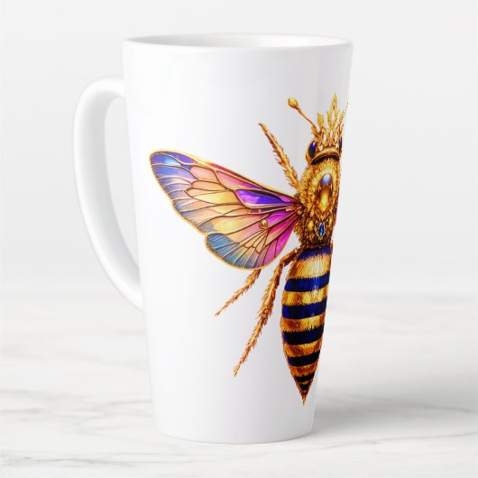Queen Bee With Crown カフェラテマグ (左アングル)