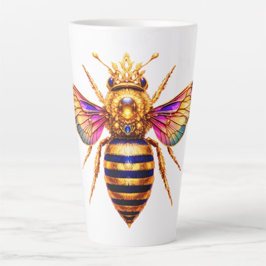 Queen Bee With Crown カフェラテマグ (正面)