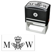 Queen Bee With Crown Couple 2 Initial Monogram セルフインキングスタンプ (インサイチュ)