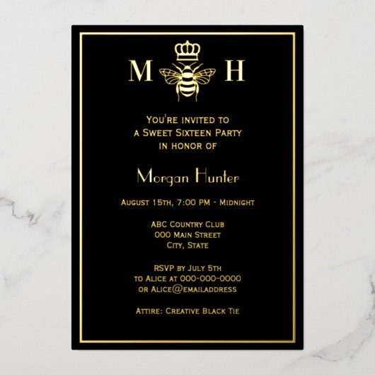 Queen Bee With Crown Sweet Sixteen 箔シーズンカード (正面)