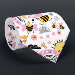 Queen BEES Cute BFF, Baby Girl, Girly Gifts Pink ネクタイ<br><div class="desc">We are buzzed and buzzing about these super cute Save the Bee gifts, decorative items and accessories. Text template fields allow you to add your own save the bees slogan, quote, funny, friendly, awareness-raising phrase. What could brighten up your day more than this? All gifts in the SaveBees store feature...</div>