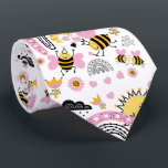 Queen BEES Cute BFF, Baby Girl, Girly Gifts Pink ネクタイ<br><div class="desc">We are buzzed and buzzing about these super cute Save the Bee gifts, decorative items and accessories. Text template fields allow you to add your own save the bees slogan, quote, funny, friendly, awareness-raising phrase. What could brighten up your day more than this? All gifts in the SaveBees store feature...</div>