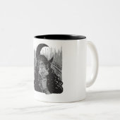 queen card art design moon  ツートーンマグカップ (正面右)